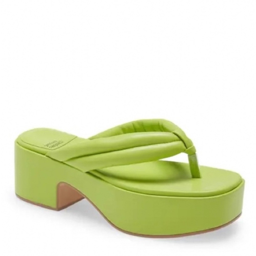 Jeffrey Campbell Luau Platform Thong Sandals Lime Green Y2K Size 8